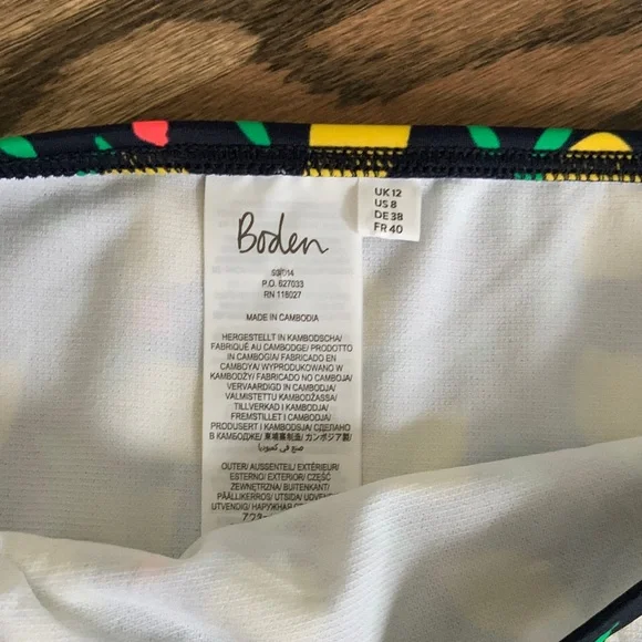 Boden Lemon Print Black Bikini Bottom - Picture 3 of 5